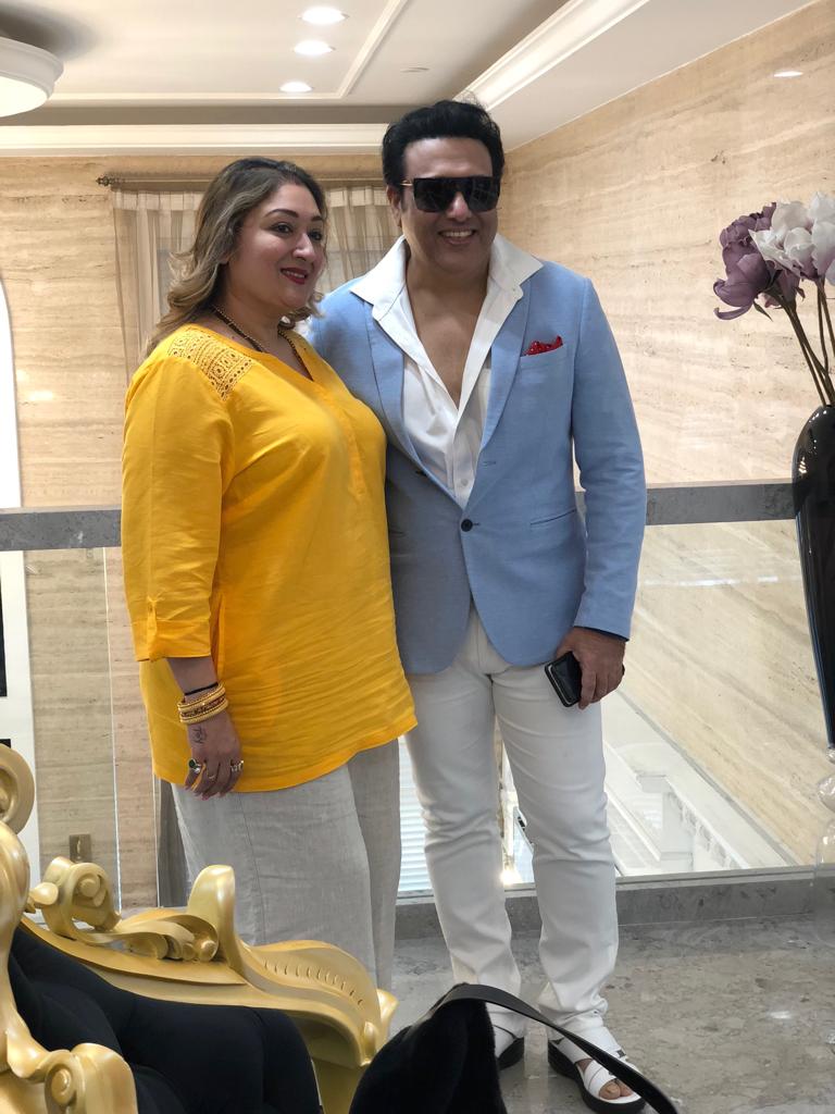 Guest with celebrity visitor